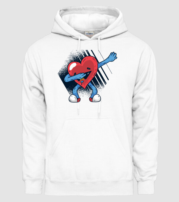 'Inimă DAB Floss Heart tricou amuzant pentru Valentine''s Day' model alb pe tricou