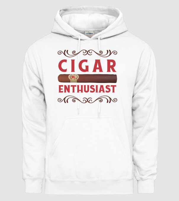 Pasionat de trabucuri model alb pe tricou