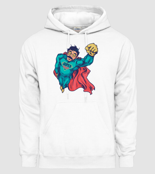 Super Tata model alb pe tricou