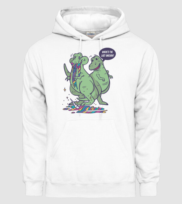 T-rex a mâncat unicornul model alb pe tricou