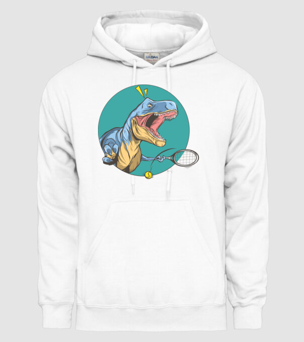 Dinozaur T-rex Tenis model alb pe tricou