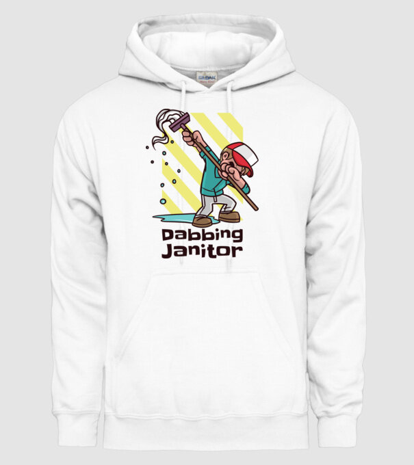 Cleaning DAB model alb pe tricou