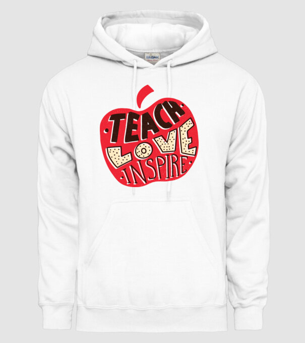 Teach Love Inspire pentru profesori model alb pe tricou