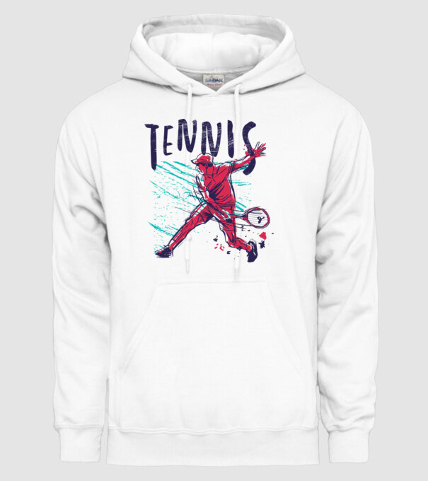 Tennis model alb pe tricou