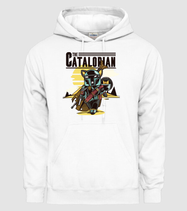 The Catalorian model alb pe tricou