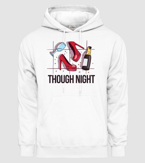 Though Night - seară grea model alb pe tricou