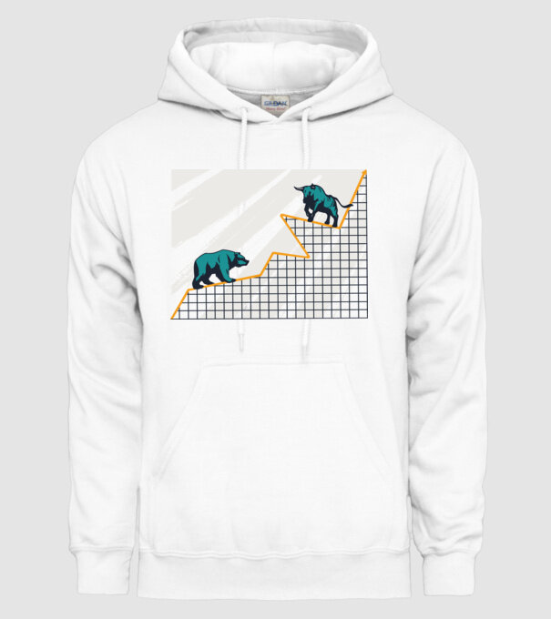 Bursa de Valori Taur vs Urs model alb pe tricou