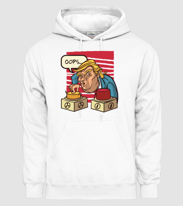 Trump Bombă nucleară model alb pe tricou