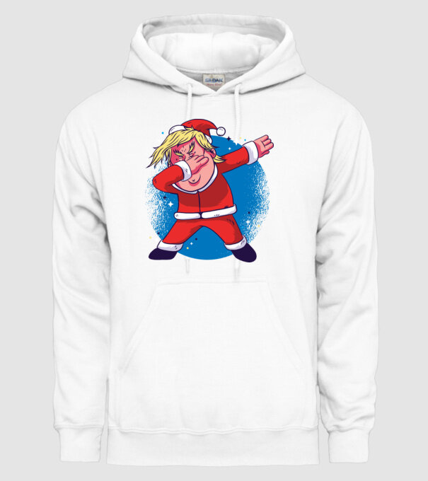 Trump Moș Crăciun dans DAB model alb pe tricou