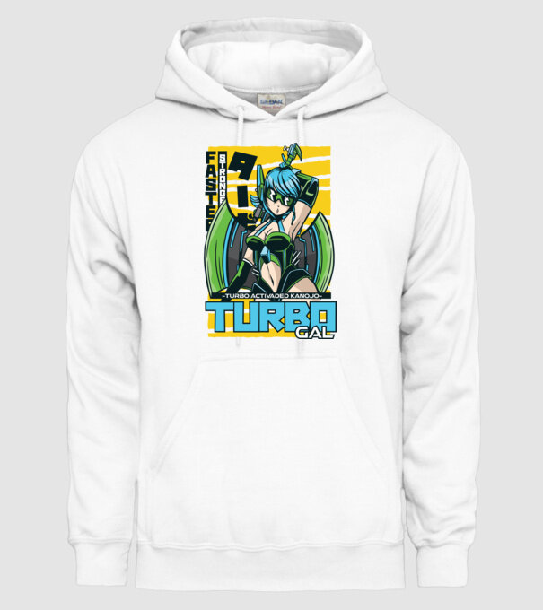 Turbo Gal Anime model alb pe tricou