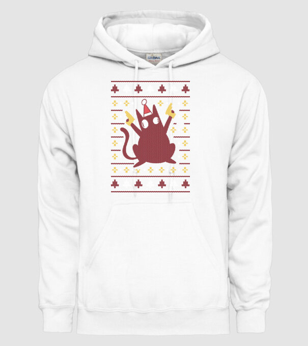 Pulover urât Pew Pew Pew Madafakas model alb pe tricou