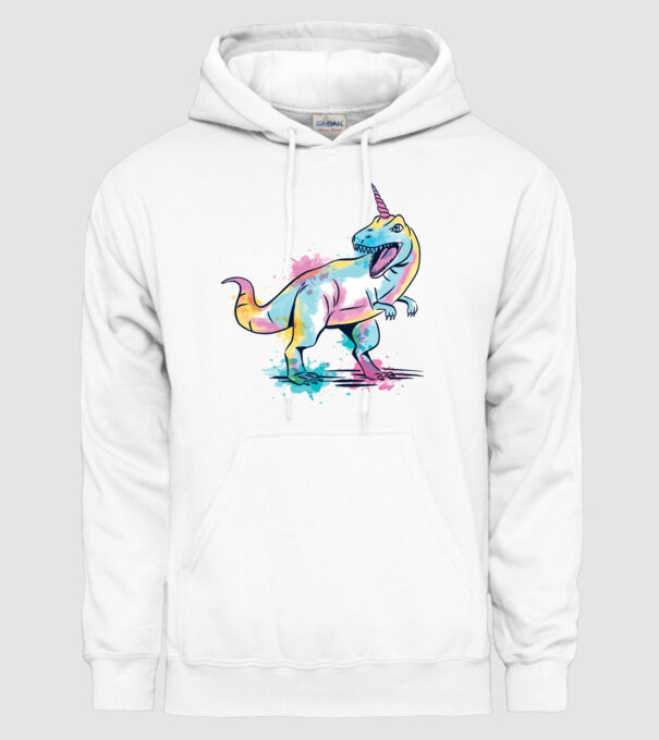 Unicornsaurus - Dinozaur Unicorn model alb pe tricou