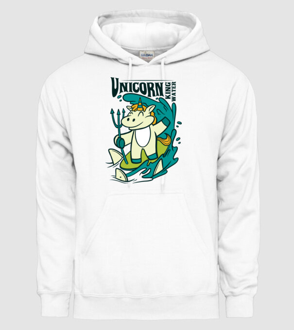Unicorn regele apelor model alb pe tricou
