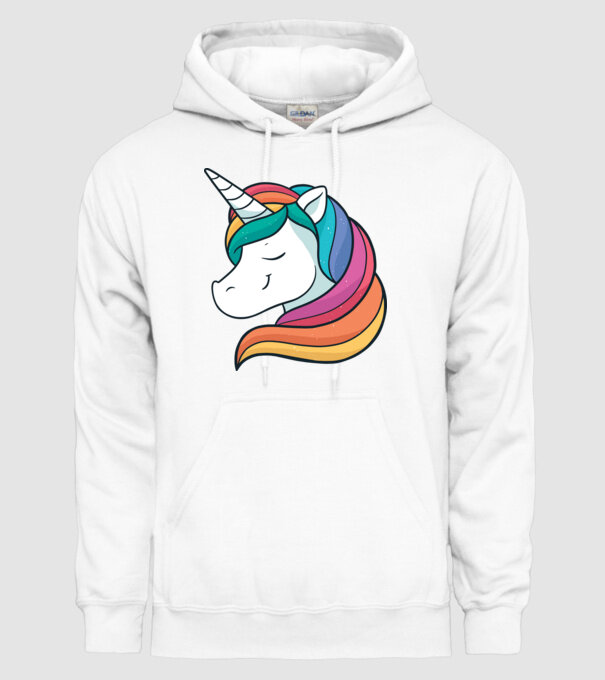 Cap de unicorn model alb pe tricou