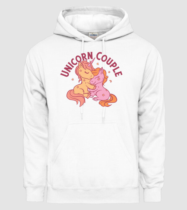 Pereche Unicorn model alb pe tricou