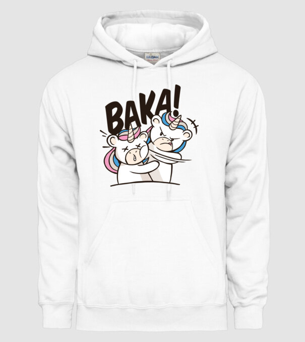 Unicorn palmă model alb pe tricou