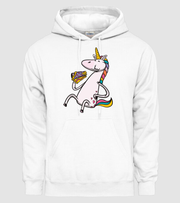 Unicorn cu prăjitură model alb pe tricou