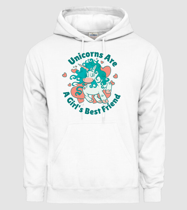 Unicornii sunt cei mai buni prieteni ai fetelor model alb pe tricou