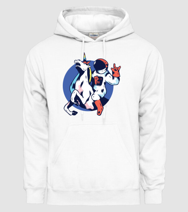 Unicorn Astronaut model alb pe tricou