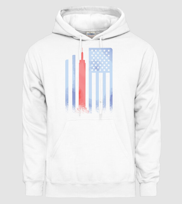 Usa Empire State Building model alb pe tricou