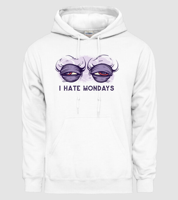 Urăsc zilele de luni model alb pe tricou