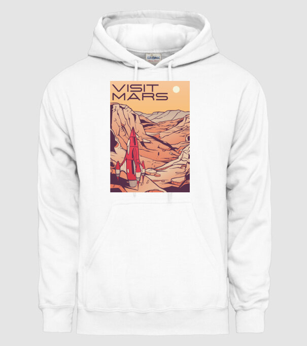 Călătorie pe Marte afiș model alb pe tricou