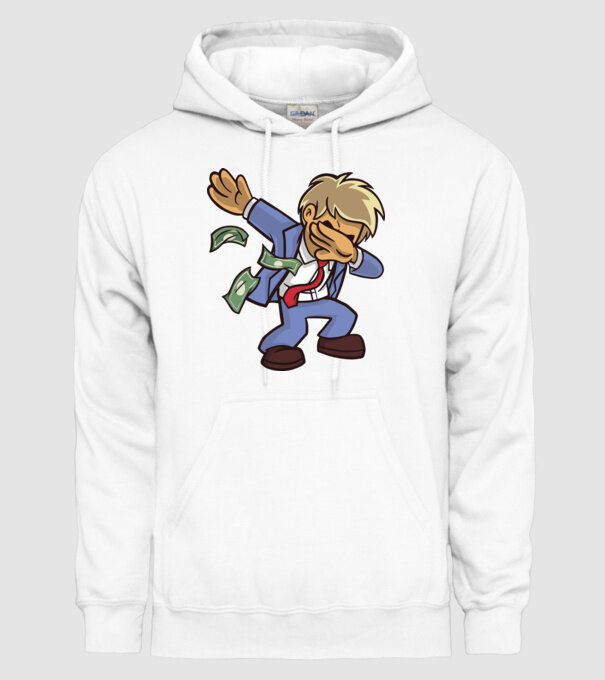 Om de afaceri DAB model alb pe tricou