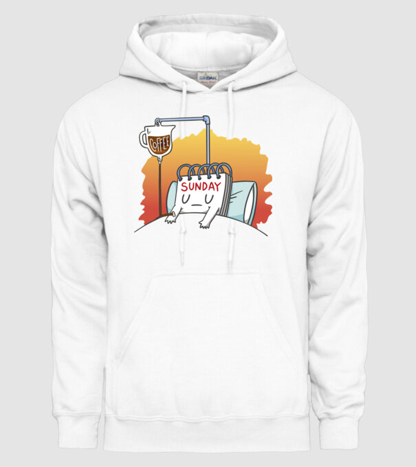 Oboseala de duminică model alb pe tricou