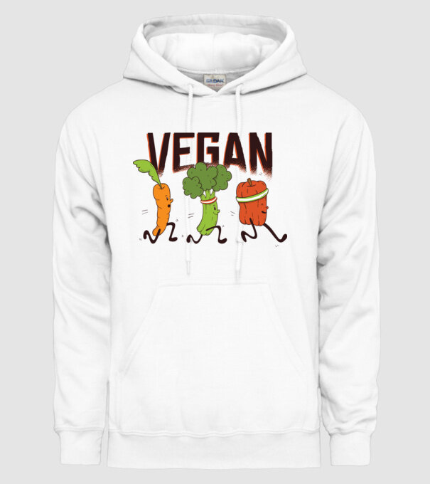 Legume vegan model alb pe tricou