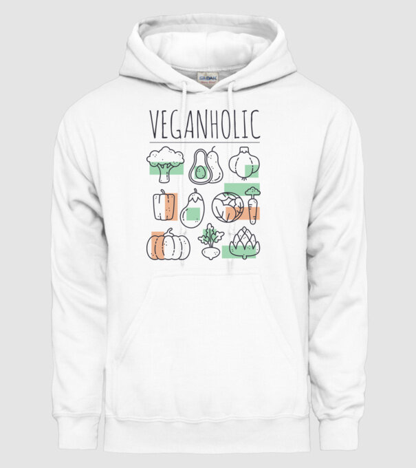 Veganholic model alb pe tricou