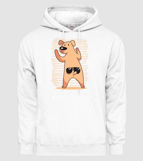 Tricou cu Câine amuzant model alb pe tricou