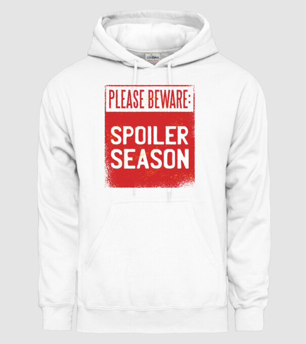 Atenție! Pericol de spoiler model alb pe tricou