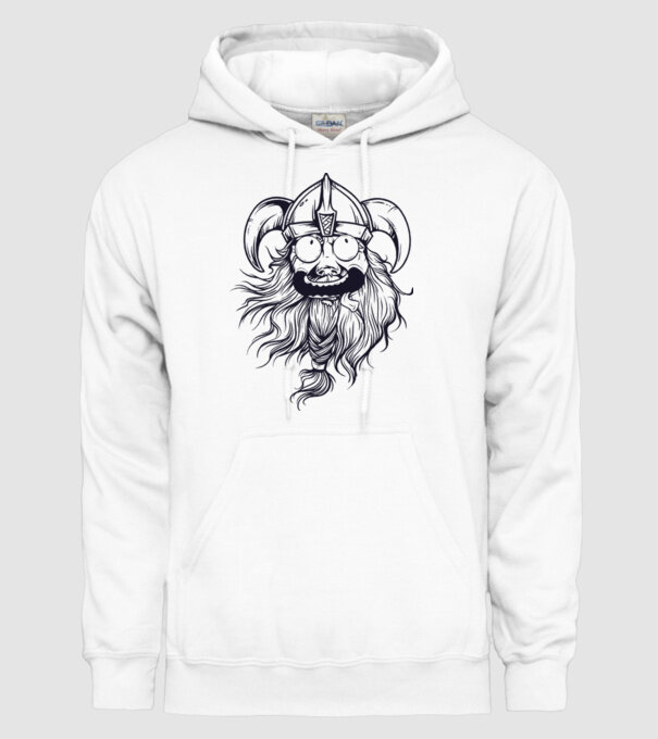Viking model alb pe tricou