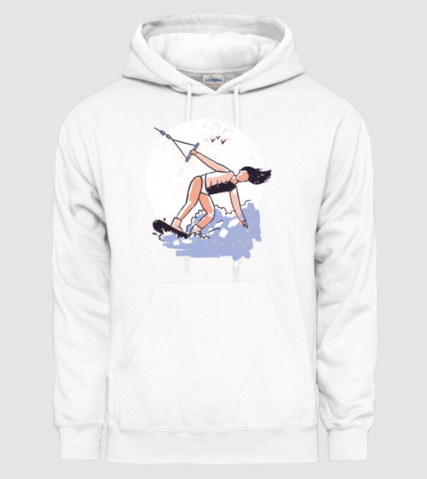 Fată cu Wakeboard model alb pe tricou