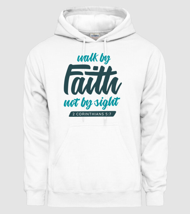 Walk by faith - Religie model alb pe tricou