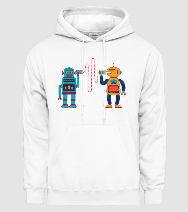 Walkie Talkie Robot model alb pe tricou