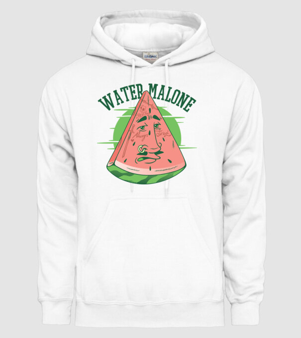 Water Malone model alb pe tricou