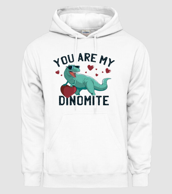 You are my Dinomite tricou cu dinozaur și inimă model alb pe tricou