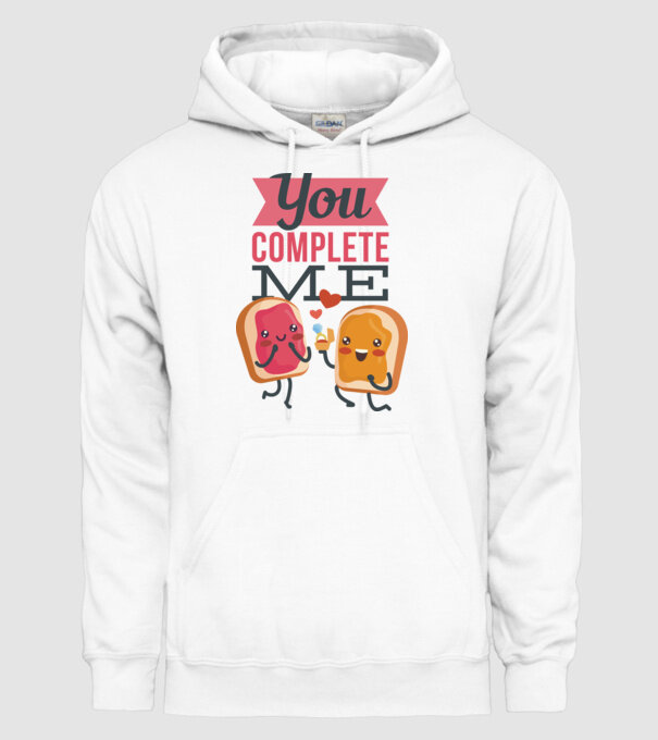 'You Complete Me Tricou drăguț pentru Valentine''s Day' model alb pe tricou