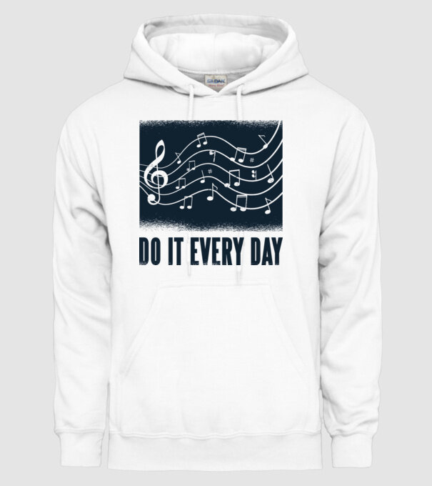 Note muzicale model alb pe tricou