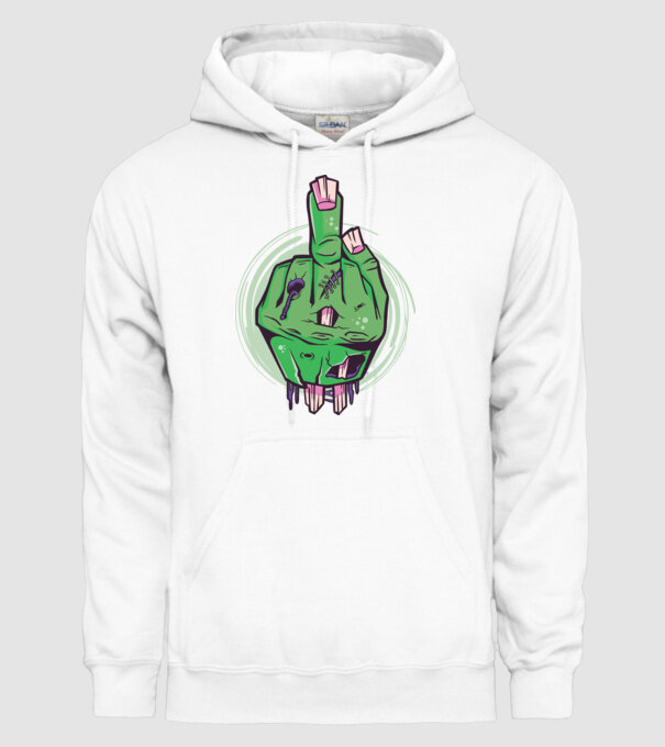 Mână Zombie model alb pe tricou