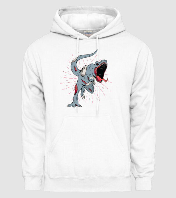 T-rex Zombie model alb pe tricou