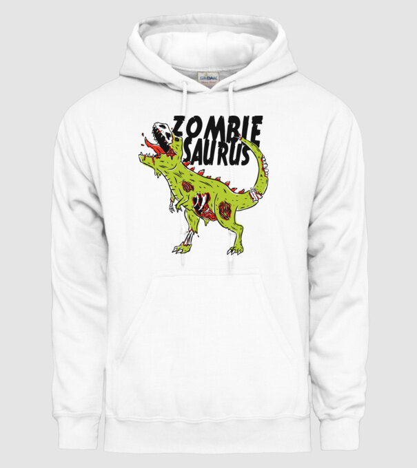 Zombiesaurus - Dinozaur Zombie model alb pe tricou