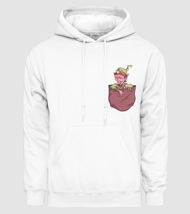 Elf de buzunar model alb pe tricou