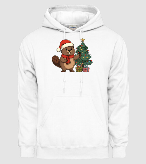 Bober Kurwa Christmas 2 model alb pe tricou