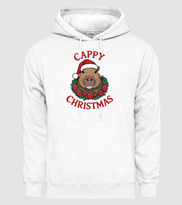 Cappy Christmas 2 model alb pe tricou