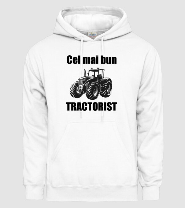 Cel mai bun tractorist model alb pe tricou