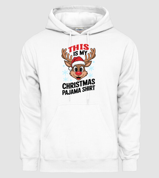 Christmas Pajama Reindeer Alb model alb pe tricou