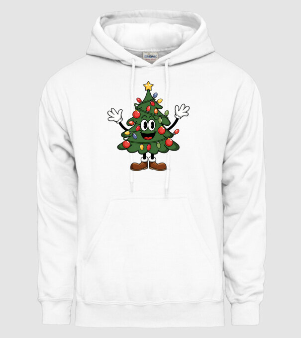 Copac de Crăciun drăguț model alb pe tricou