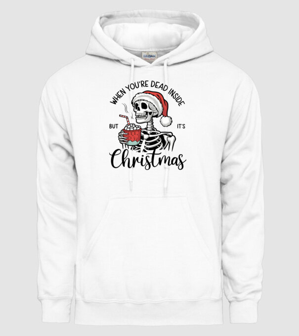 Dead inside, but it's christmas Alb model alb pe tricou